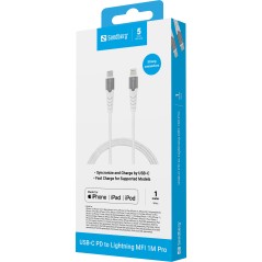 High Quality Sandberg USB-C to Lightning MFI 1M | 136-25 | Fast & Reliable Charging Cable